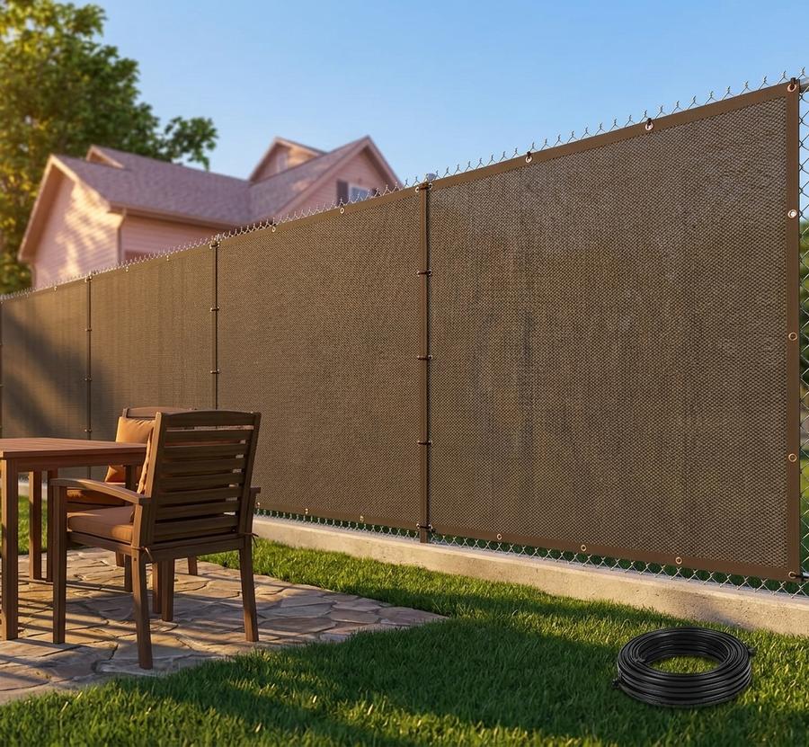 8ft × 25ft Privacy Fence Mesh — Brown