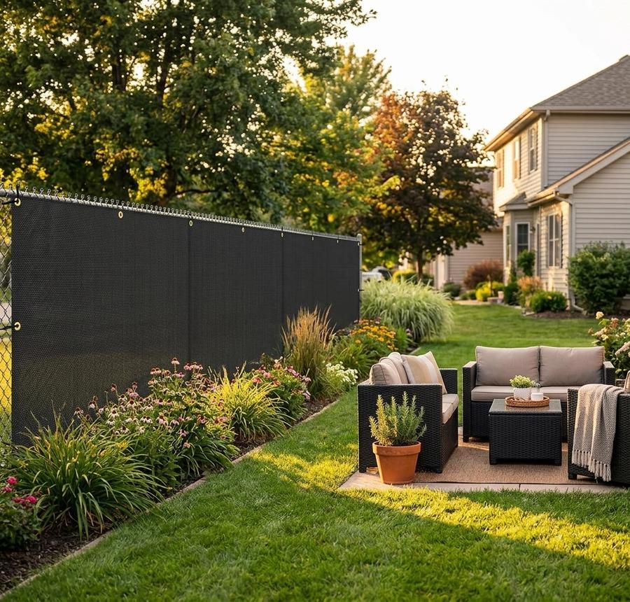 2.5ft × 25ft Balcony Privacy Screen — Black