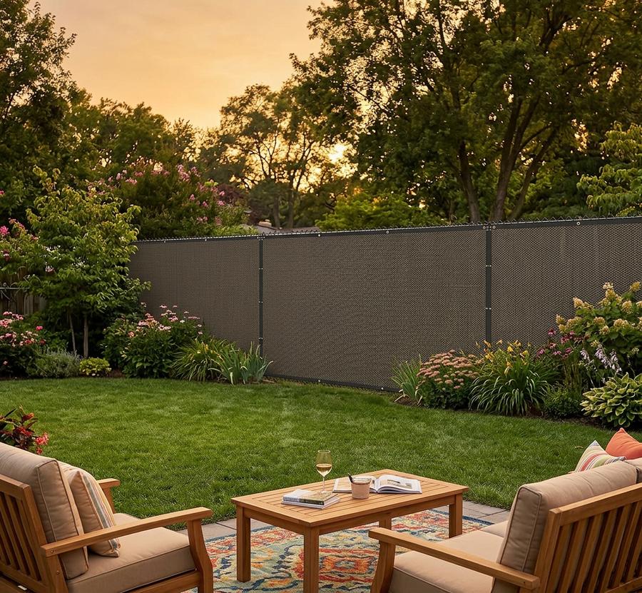 6ft × 40ft Privacy Fence Mesh — Brown