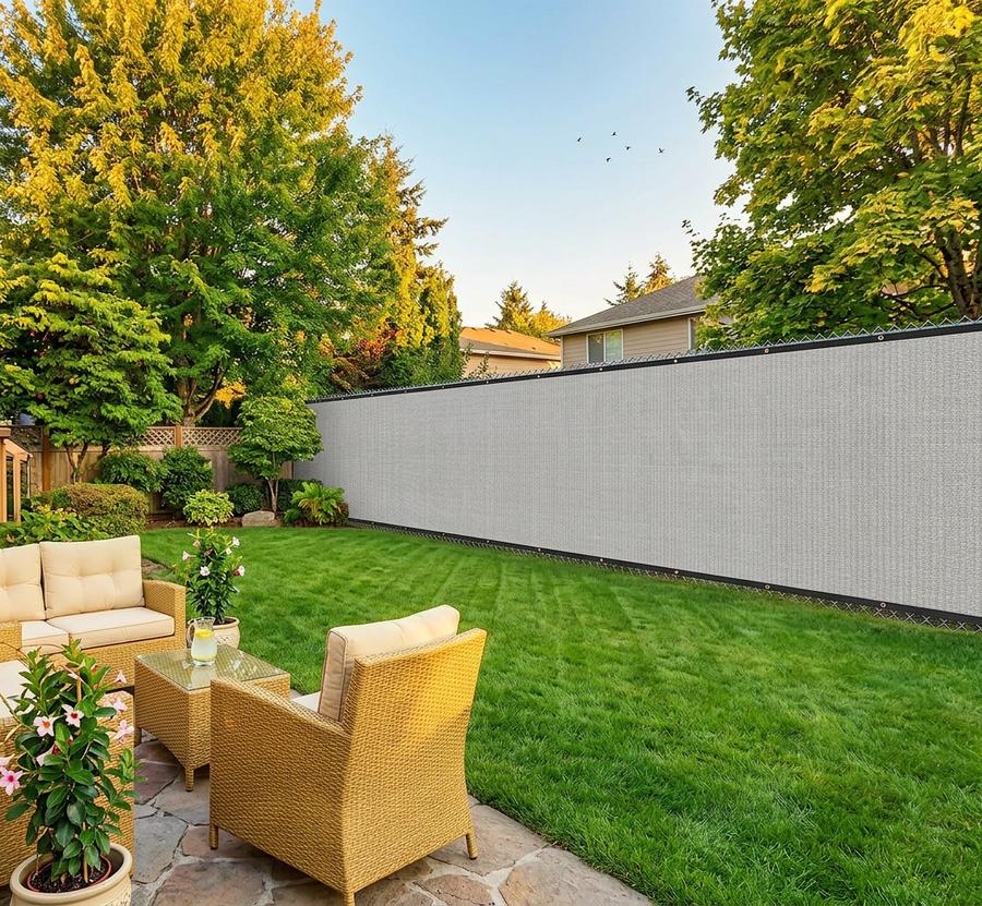 5ft × 10ft Privacy Fence Screen — Light Gray